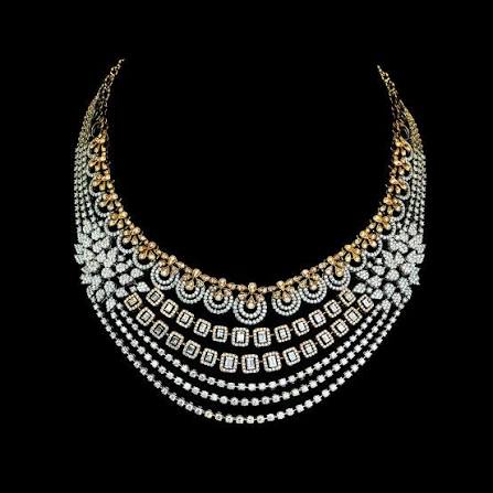 Layered diamond bridal necklace